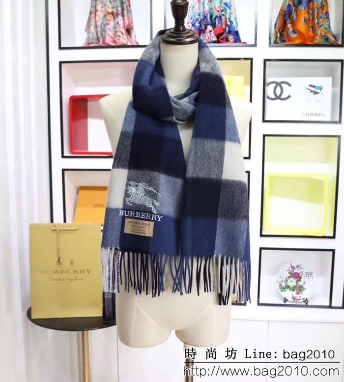 BURBERRY巴寶莉 2018官網最新款 情侶款 格紋羊絨圍巾 LLWJ6933